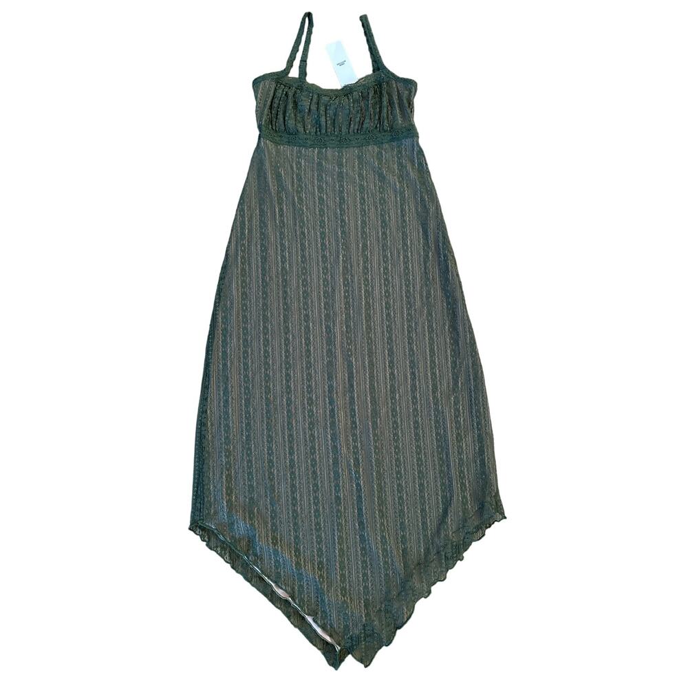 Urban Outfitters - Nikita Lace Hanky Hem Midi Dress in Green